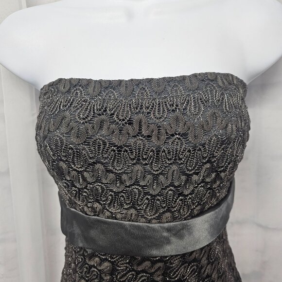 Studio Y Y2K Strapless Top Gray Mesh Metallic Whimsigoth Party Fairy XL - Picture 2 of 7